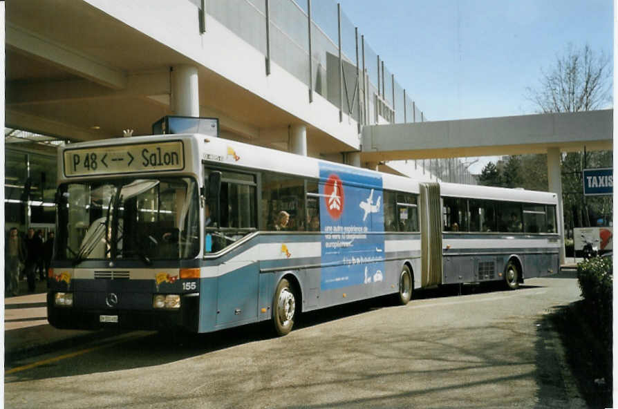 (083'621) - VZO Gr�ningen - Nr. 155/ZH 331'455 - Mercedes (ex Nr. 55) am 6. M�rz 2006 in Gen�ve, Palexpo (Einsatz Dupraz)