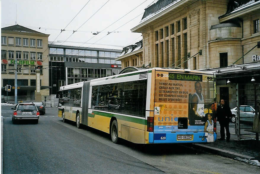 (083'821) - TL Lausanne (TN 234) - Nr. 620/VD 158'222 - MAN am 6. M�rz 2006 beim Bahnhof Lausanne