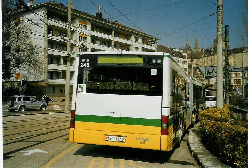 (083'921) - TN Neuch�tel - Nr. 246/NE 114'246 - MAN am 19. M�rz 2006 in Neuch�tel, D�p�t