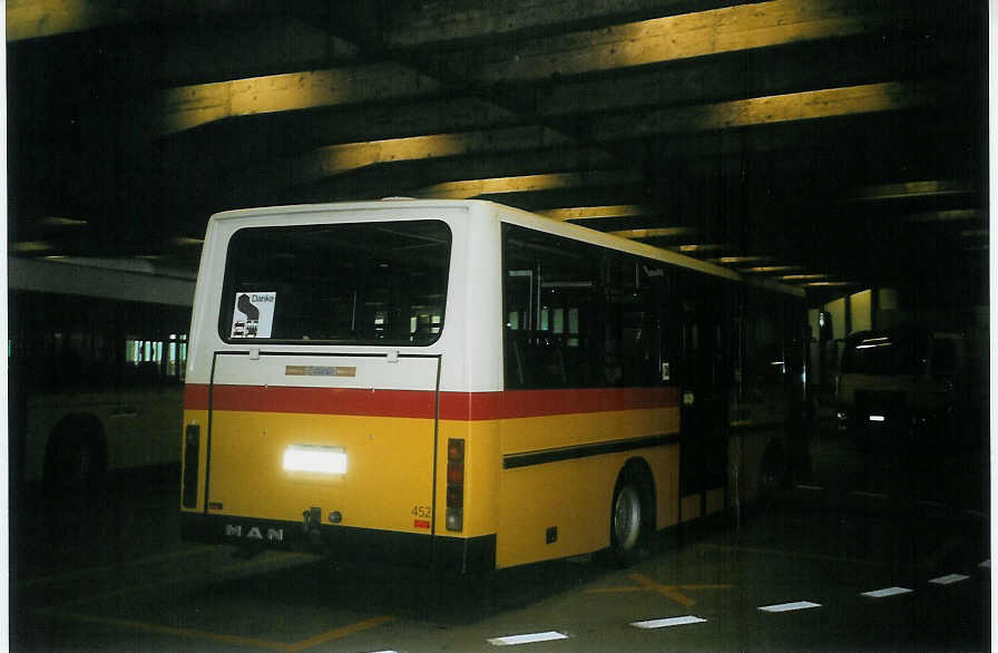 (085'636) - PostAuto Bern-Freiburg-Solothurn - Nr. 452/BE 615'593 - MAN/Hess (ex Trachsel, Hasle-R�egsau; ex Loosli, Wyssachen) am 28. Mai 2006 in Bern, Postautostation