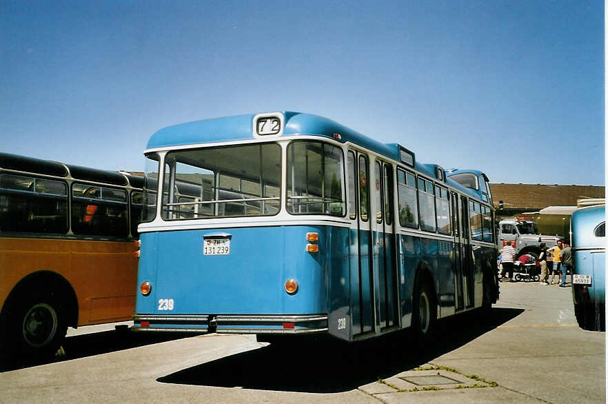 (086'520) - VBZ Z�rich - Nr. 239/ZH 131'239 - FBW/T�scher Hochlenker (ex Kamm, Schlieren; ex VBZ Z�rich Nr. 239; ex VBZ Z�rich Nr. 219) am 18. Juni 2006 in Hinwil, AMP