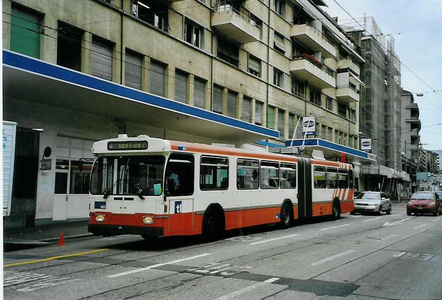 (087'725) - TL Lausanne - Nr. 883 - Saurer/Hess Gelenktrolleybus (ex TPG Gen�ve Nr. 652) am 26. Juli 2006 in Lausanne, Tunnel