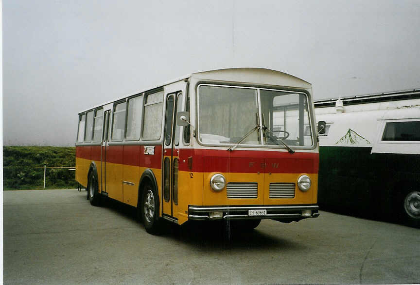 (089'207) - Tr�b, Oberrieden - Nr. 12/ZH 69'651 - FBW/R&J (ex Ryffel, Uster Nr. 12) am 19. August 2006 auf dem Gurnigelpass