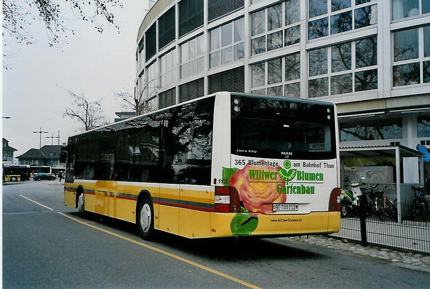 (091'029) - STI Thun - Nr. 112/BE 700'112 - MAN am 20. Dezember 2006 bei der Schiffl�ndte Thun