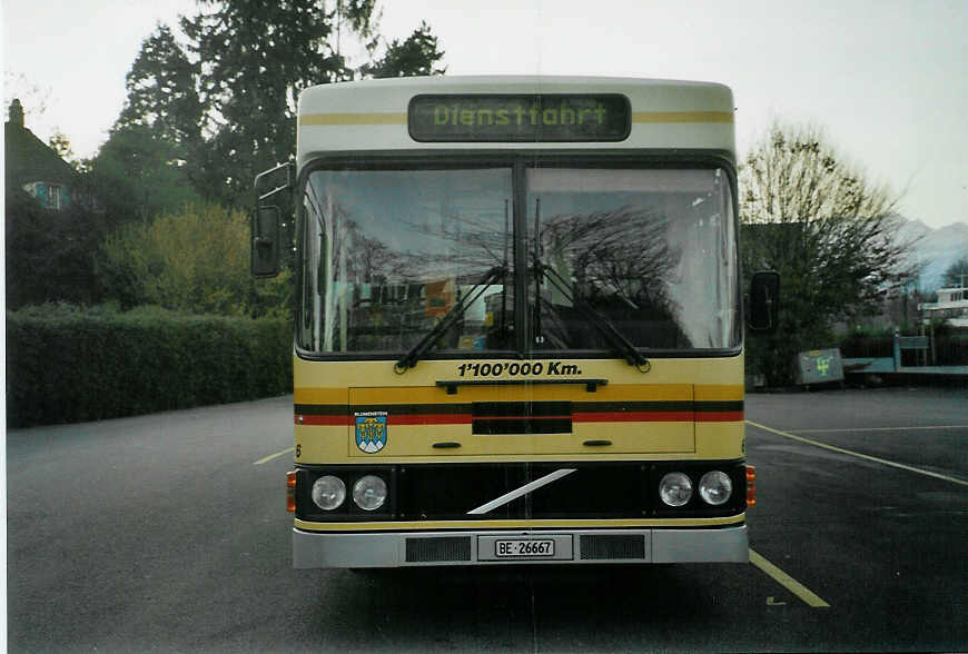 (092'228) - STI Thun - Nr. 6/BE 26'667 - Volvo/FHS (ex TSG Blumenstein Nr. 6) am 20. Februar 2007 bei der Schiffl�ndte Thun