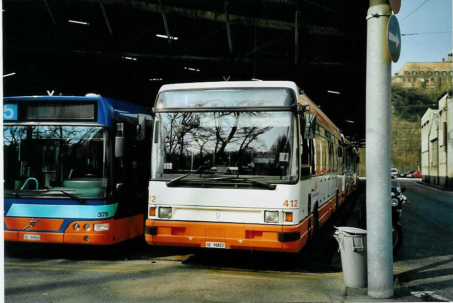 (092'820) - TPG Gen�ve - Nr. 412/GE 96'822 - Renault am 17. M�rz 2007 in Gen�ve, D�p�t