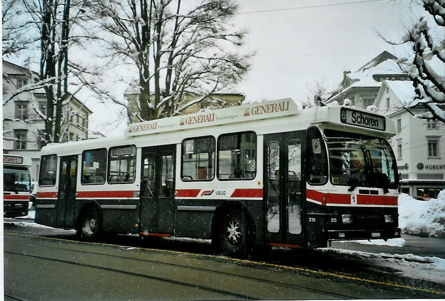 (093'019) - VBSG St. Gallen - Nr. 215/SG 141'215 - Saurer/Hess am 22. M�rz 2007 beim Bahnhof St. Gallen