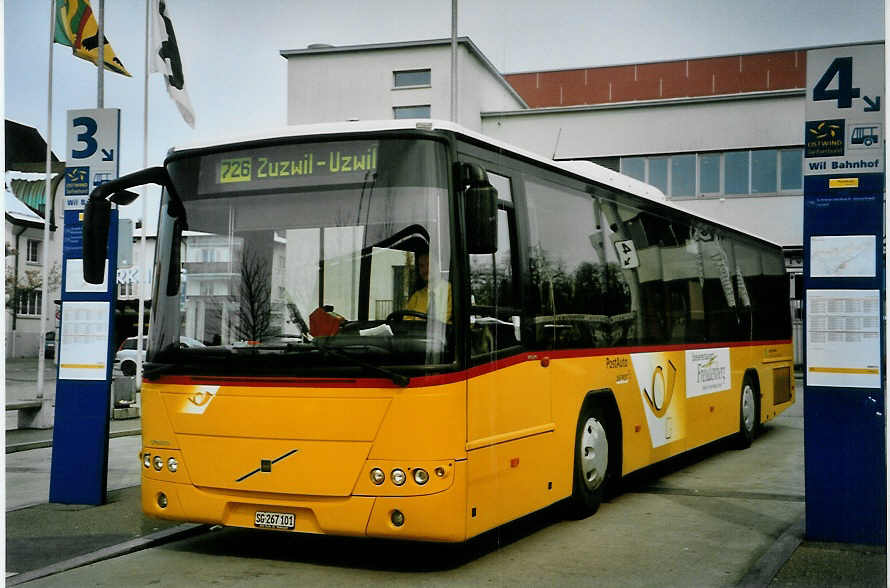 (093'202) - Schmidt, Jonschwil - SG 267'101 - Volvo (ex Postautobetriebe Unteres Toggenburg, L�tisburg) am 22. M�rz 2007 beim Bahnhof Wil