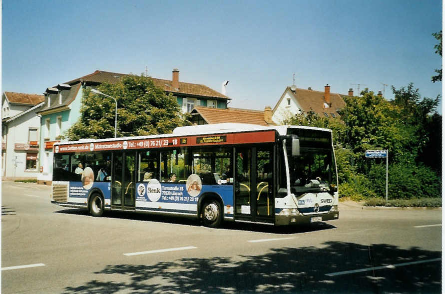 (097'110) - SWEG Lahr - FR-H 1443 - Mercedes am 6. August 2007 beim Bahnhof L�rrach