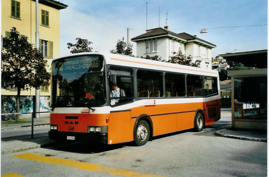 (100'004) - AMSA Chiasso - Nr. 9/TI 219'609 - MAN/Lauber (ex Berger, R�thenbach) am 4. Oktober 2007 in Chiasso, Confine