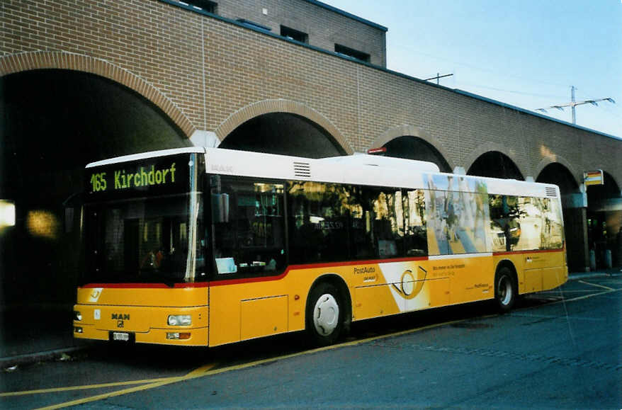 (101'218) - Lengacher, M�nsingen - Nr. 1/BE 555'399 - MAN am 18. November 2007 beim Bahnhof M�nsingen