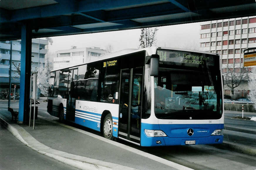 (102'622) - RTB Altst�tten - Nr. 56/SG 165'038 - Mercedes am 29. Dezember 2007 beim Bahnhof Heerbrugg