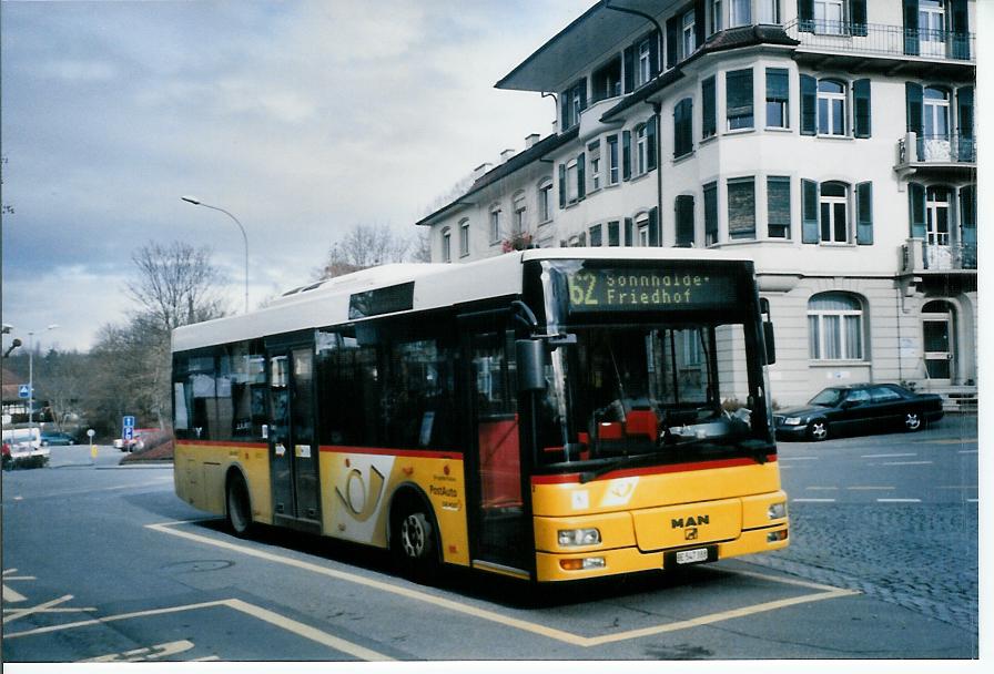 (103'821) - Lengacher, M�nsingen - Nr. 3/BE 547'388 - MAN/G�ppel am 1. Februar 2008 beim Bahnhof M�nsingen