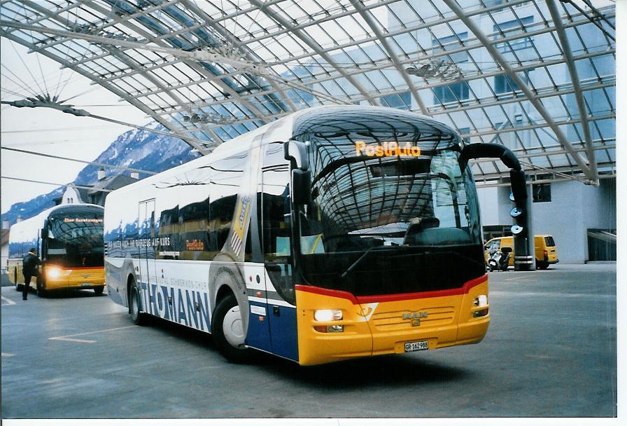 (104'005) - PostAuto Graub�nden - GR 162'988 - MAN am 4. Februar 2008 in Chur, Postautostation
