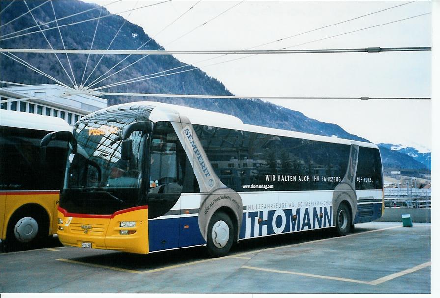 (104'006) - PostAuto Graub�nden - GR 162'988 - MAN am 4. Februar 2008 in Chur, Postautostation