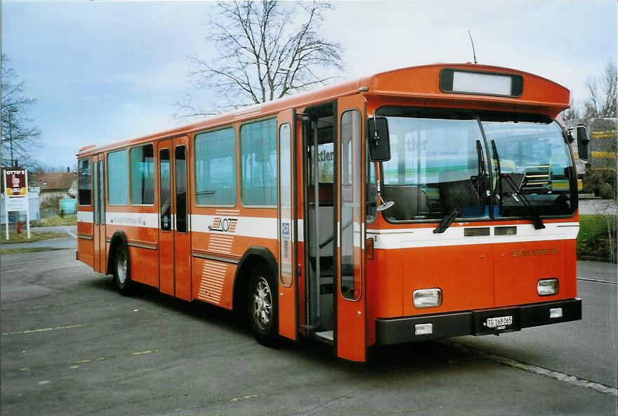 (104'116) - AOT Amriswil - Nr. 8/TG 168'065 - Saurer/T�scher (ex Frommelt, Vaduz) am 4. Februar 2008 in Amriswil, Garage II