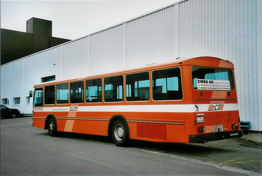 (104'117) - AOT Amriswil - Nr. 8/TG 168'065 - Saurer/T�scher (ex Frommelt, Vaduz) am 4. Februar 2008 in Amriswil, Garage II
