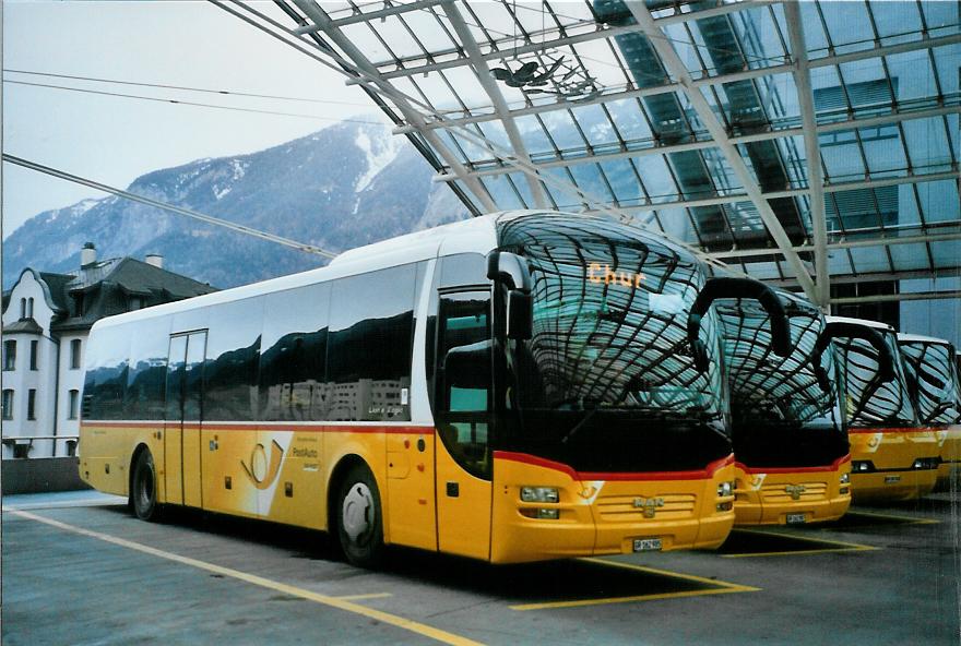 (104'811) - PostAuto Graub�nden - GR 162'985 - MAN am 1. M�rz 2008 in Chur, Postautostation