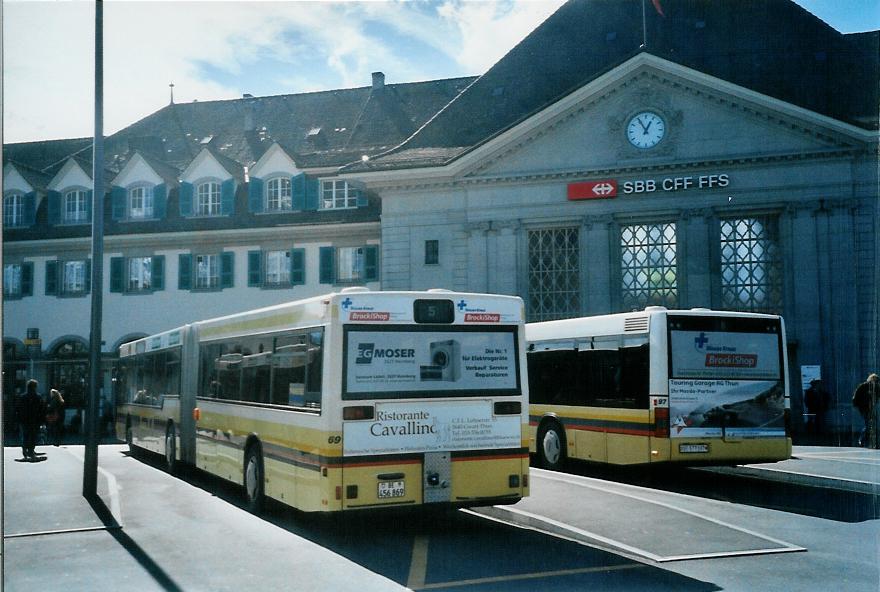(105'031) - STI Thun - Nr. 69/BE 456'869 - MAN am 11. M�rz 2008 beim Bahnhof Thun