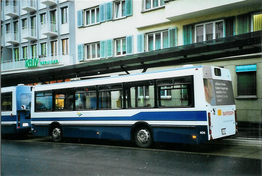 (105'322) - ZVB Zug - Nr. 406/ZG 82'546 - Lanz+Marti/Hess Personenanh�nger (ex Nr. 106) am 17. M�rz 2008 beim Bahnhof Zug