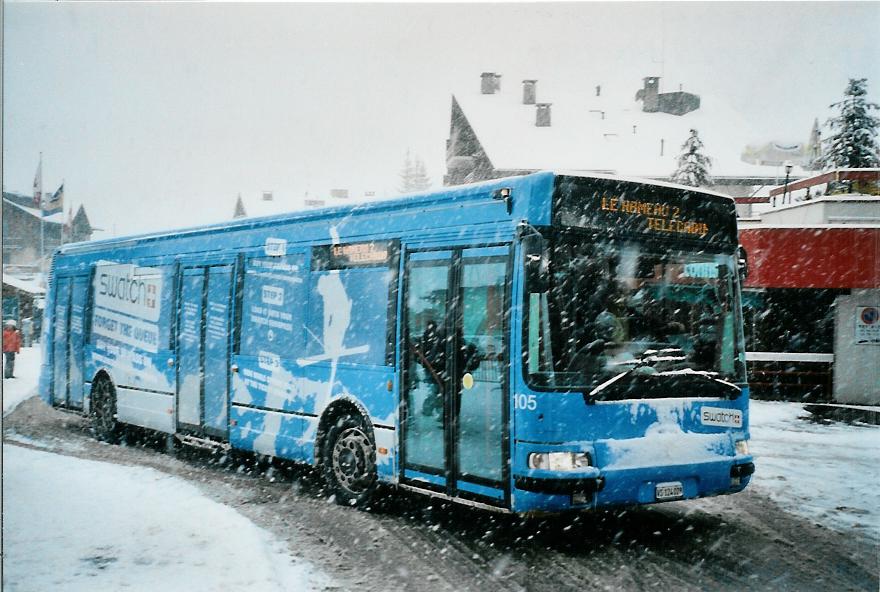 (105'533) - TMR Martigny - Nr. 105/VS 124'028 - Irisbus am 21. M�rz 2008 in Verbier, Parc Central