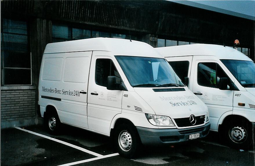 (105'708) - Aus dem Archiv: ZVB Zug - Nr. 488/ZG 58'288 - Mercedes am 23. M�rz 2008 in Zug, Garage