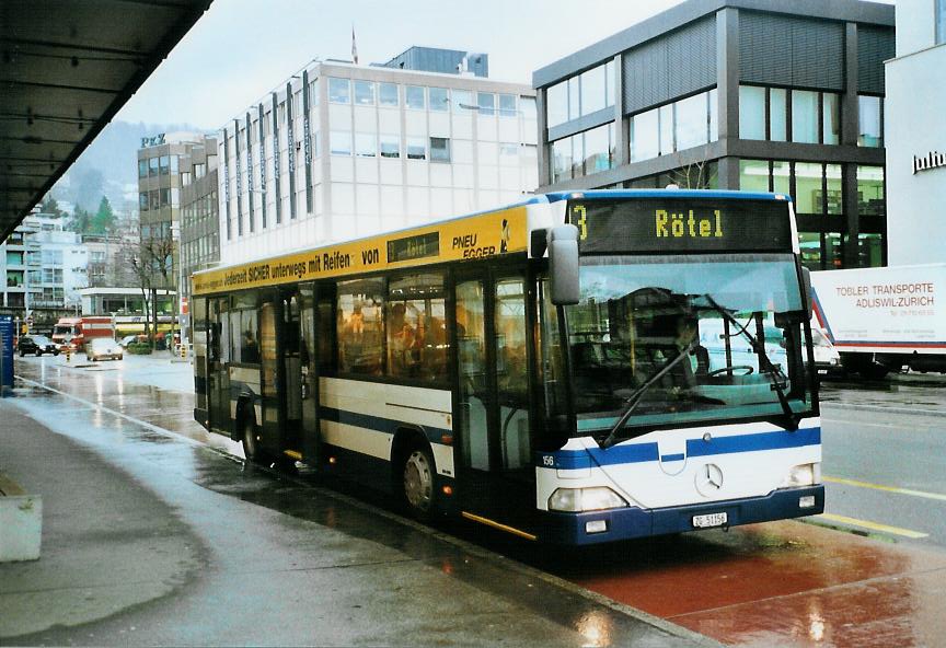 (106'101) - ZVB Zug - Nr. 156/ZG 51'156 - Mercedes/Hess (ex Nr. 56) am 31. M�rz 2008 in Zug, Bundesplatz