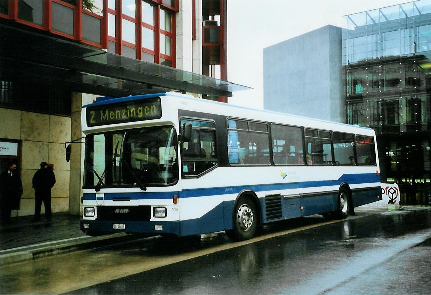 (106'105) - ZVB Zug - Nr. 109/ZG 54'619 - NAW/Hess (ex Nr. 99) am 31. M�rz 2008 beim Bahnhof Zug