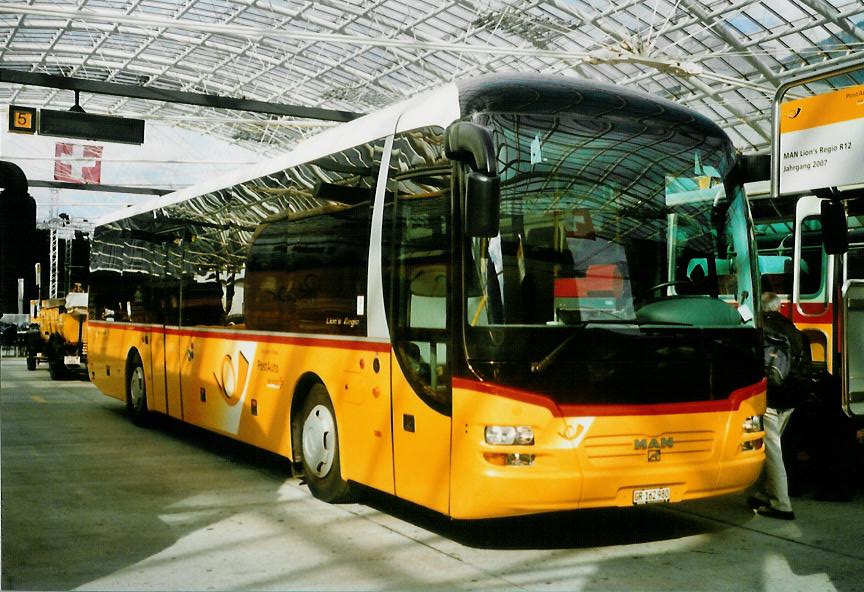 (107'204) - PostAuto Graub�nden - GR 162'980 - MAN am 24. Mai 2008 in Chur, Postautostation