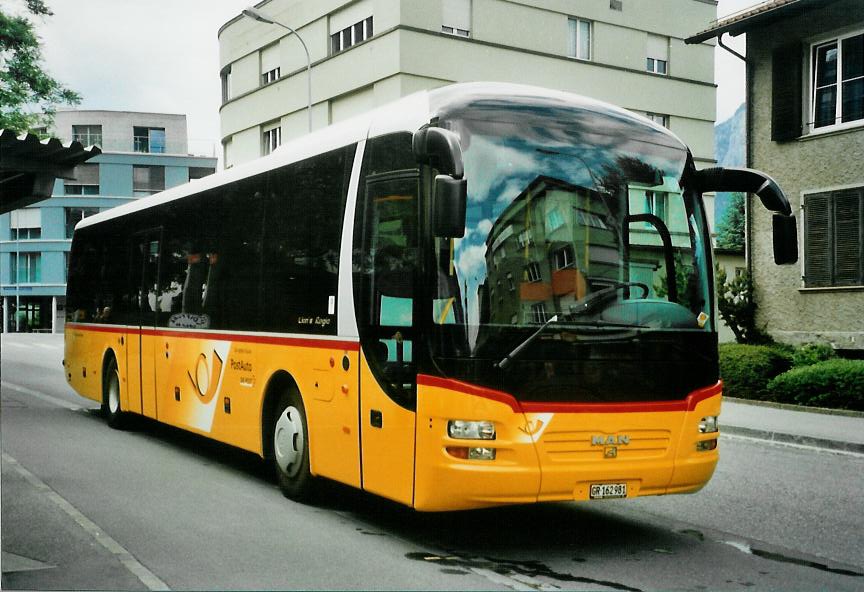 (107'415) - PostAuto Graub�nden - GR 162'981 - MAN am 24. Mai 2008 in Chur, Postautostation (prov. Haltestelle)