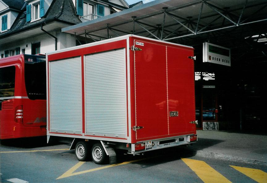 (108'408) - AFA Adelboden - Nr. 6/BE 495'606 - Zbinden Gep�ckanh�nger am 22. Juni 2008 beim Bahnhof Frutigen