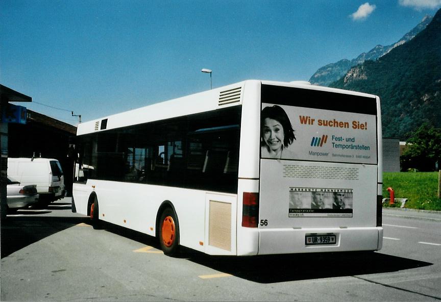 (109'405) - AAGU Altdorf - Nr. 56/UR 9359 - MAN/G�ppel (ex Schultz, D-Herxheim) am 16. Juli 2008 beim Bahnhof Altdorf