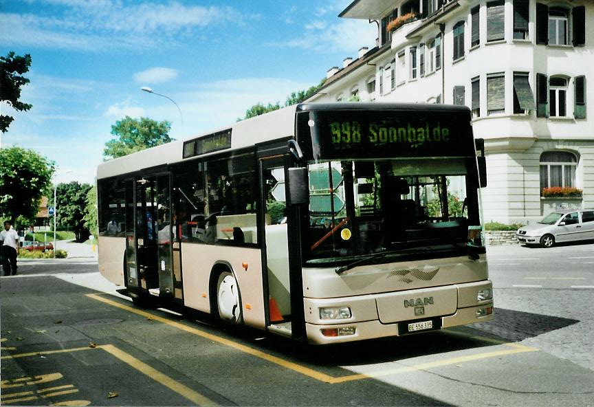 (109'504) - Lengacher, M�nsingen - Nr. 7/BE 556'335 - MAN/G�ppel (ex AFA Adelboden Nr. 55; ex Matt, FL-Mauren Nr. 66) am 19. Juli 2008 beim Bahnhof M�nsingen