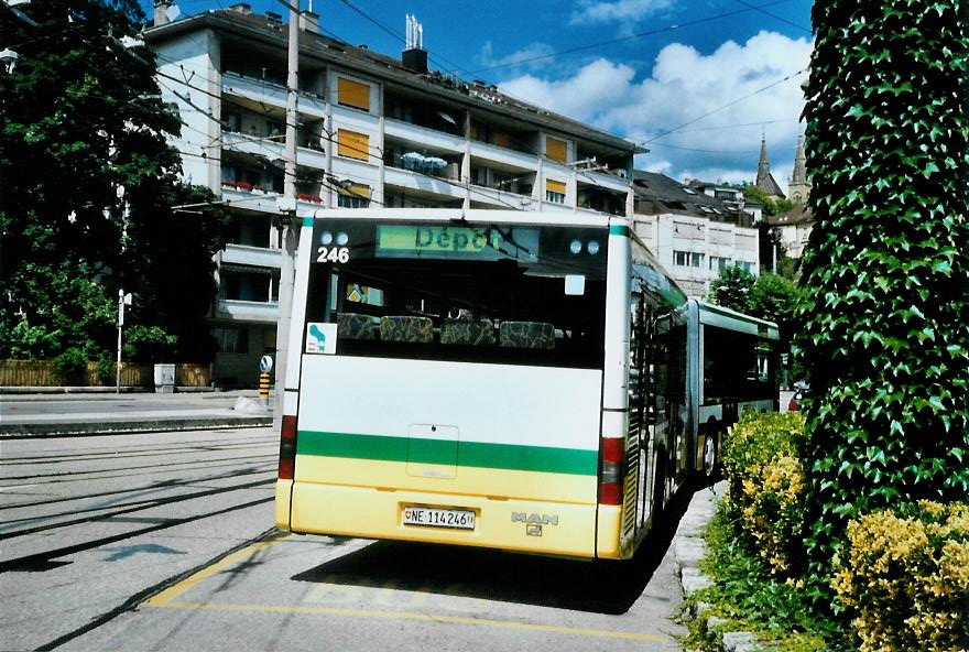 (109'922) - TN Neuch�tel - Nr. 246/NE 114'246 - MAN am 2. August 2008 in Neuch�tel, D�p�t