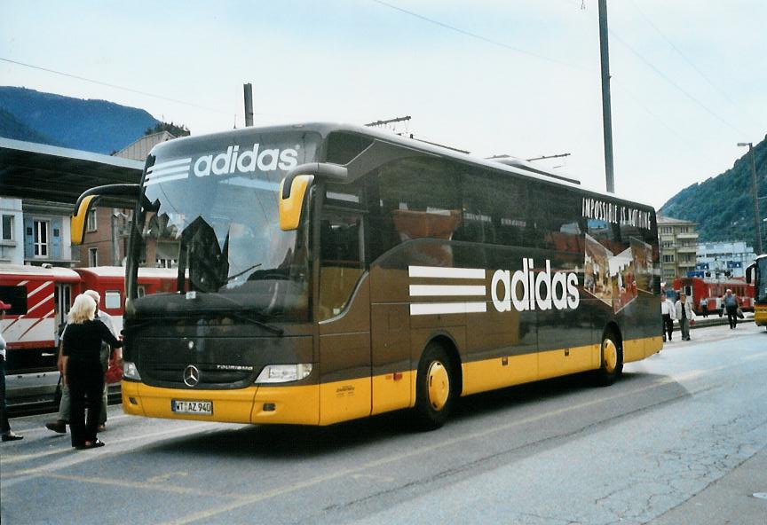 (110'414) - Aus Deutschland: Zimmermann, Bad S�ckingen - WT-AZ 940 - Mercedes am 16. August 2008 beim Bahnhof Brig