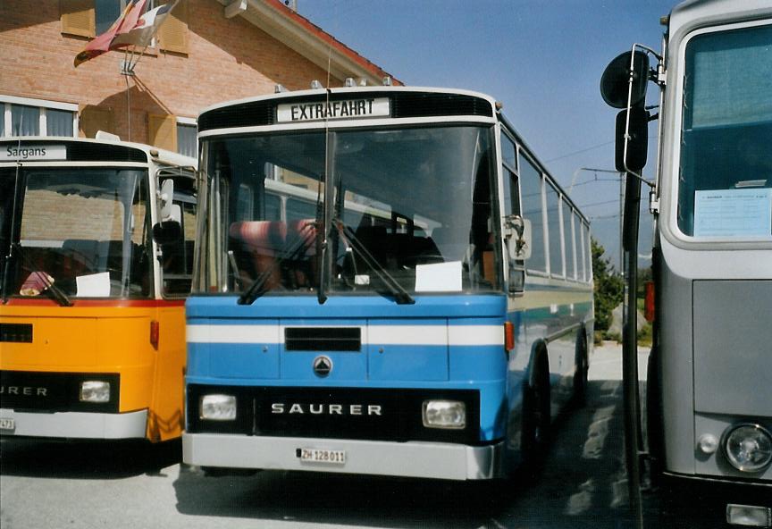 (110'528) - Mantel, Elgg - ZH 128'011 - Saurer/T�scher (ex LLB Susten Nr. 12) am 30. August 2008 in Niederbipp, Saurertreffen