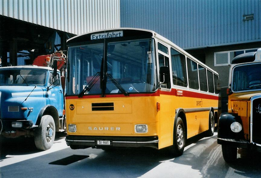(110'606) - Allemann, Birsfelden - SO 9001 - Saurer/T�scher (ex Semadeni, Poschiavo; ex Kasper, Poschiavo; ex PostAuto Graub�nden; ex P 24'285) am 30. August 2008 in Niederbipp, Saurertreffen