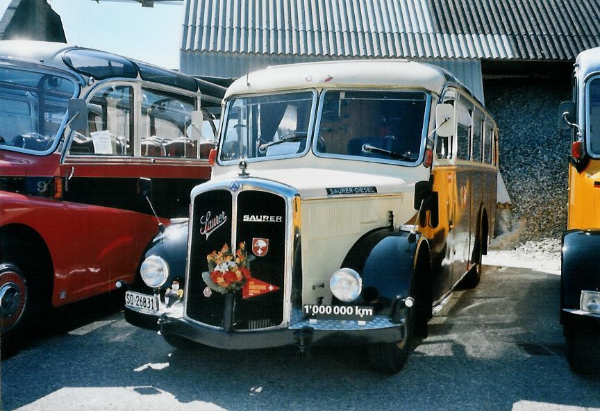 (110'710) - Eberhard, Messen - SO 26'831 - Saurer/Lauber (ex Faigaux, Malleray; ex Sch�pbach, Murten; ex Marti, Kallnach) am 30. August 2008 in Niederbipp, Saurertreffen