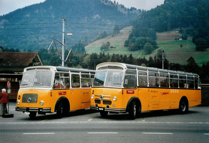(111'027) - Stebler, Basel - BS 1815 - Saurer/FHS (ex Reber, Basel; ex Eggenberger, M�riken; ex Ott, Wetzikon; ex OPC Ennetb�rgen Nr. 3; ex AVG Grindelwald; ex P 24'143) am 27. September 2008 beim Bahnhof Reichenbach