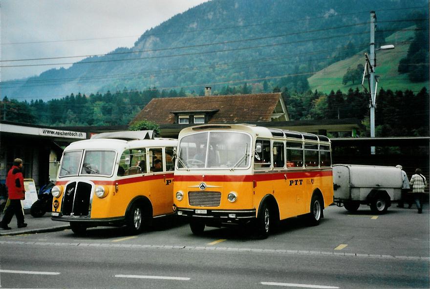 (111'031) - Schmid, Th�rishaus - Nr. 9/BE 26'205 - Saurer/R&J (ex Geiger, Adelboden Nr. 9) am 27. September 2008 beim Bahnhof Reichenbach