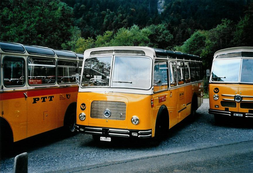 (111'113) - Streiff, Gelterkinden - AG 306'557 - Saurer/Gangloff (ex Oldie-Tours Z�risee, Wollerau; ex OTAG, Wald; ex Leibundgut, Obergoldbach; ex Krebs, Belpberg) am 27. September 2008 in Kiental, Tschingelsee