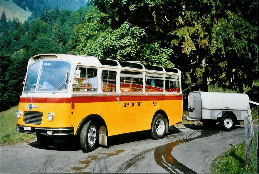 (111'218) - Schmid, Th�rishaus - Nr. 9/BE 26'105 - Saurer/R&J (ex Geiger, Adelboden Nr. 9) am 27. September 2008 bei Kiental