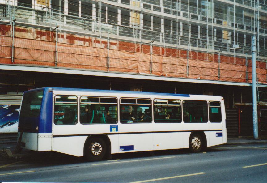 (113'118) - TL Lausanne - Nr. 908 - Lanz+Marti/Hess Personenanh�nger am 22. Dezember 2008 in Lausanne, Rue Neuve