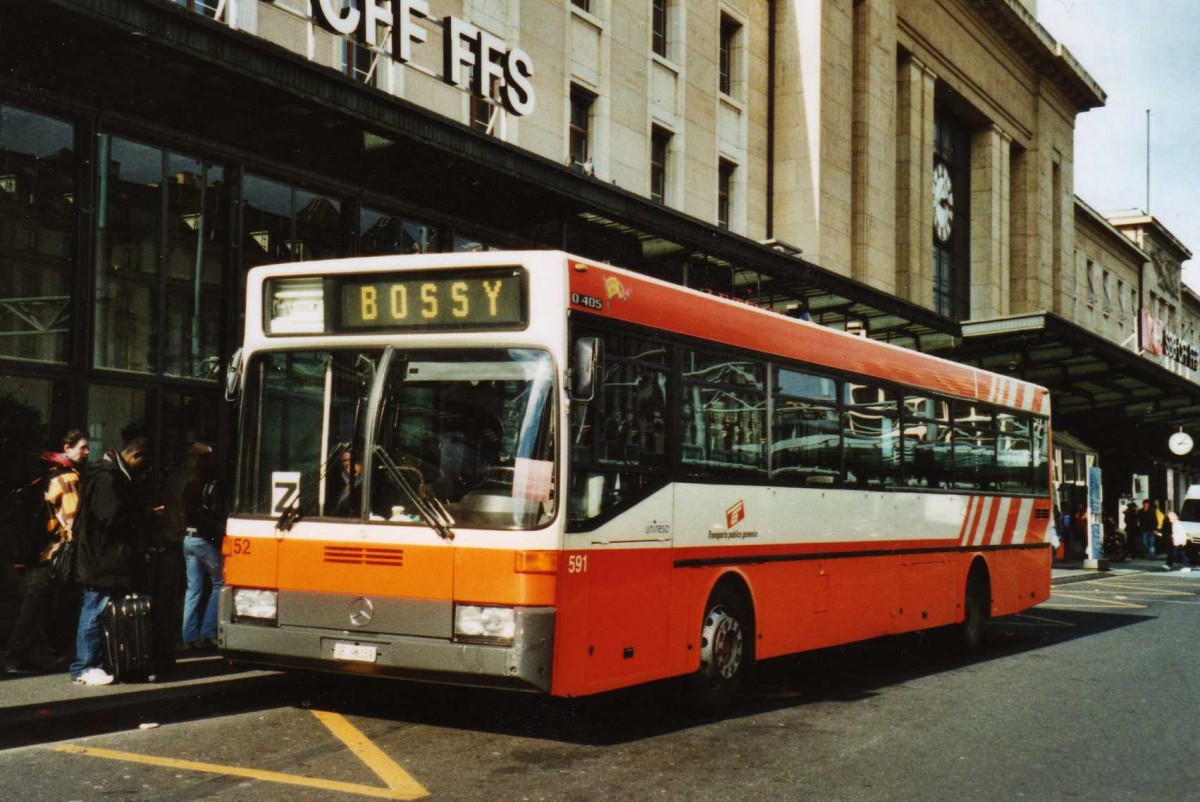 (115'001) - Dupraz, Gen�ve (TPG Nr. 591) - Nr. 52/GE 96'159 - Mercedes am 8. M�rz 2009 beim Bahnhof Gen�ve