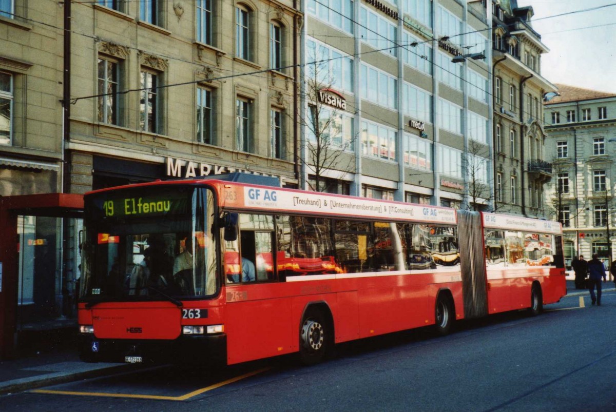 (115'204) - Bernmobil, Bern - Nr. 263/BE 572'263 - Volvo/Hess am 16. M�rz 2009 beim Bahnhof Bern