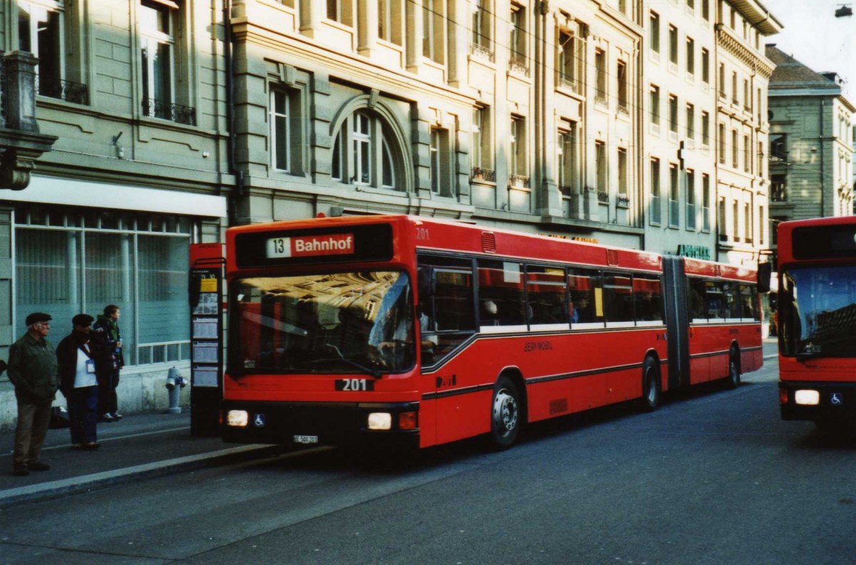(115'323) - Bernmobil, Bern - Nr. 201/BE 500'201 - MAN am 16. M�rz 2009 in Bern, Hirschengraben