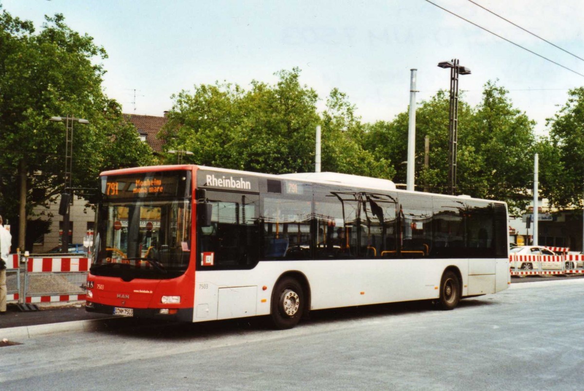 (118'008) - Rheinbahn, D�sseldorf - Nr. 7503/D-NM 7503 - MAN am 5. Juli 2009 in Solingen