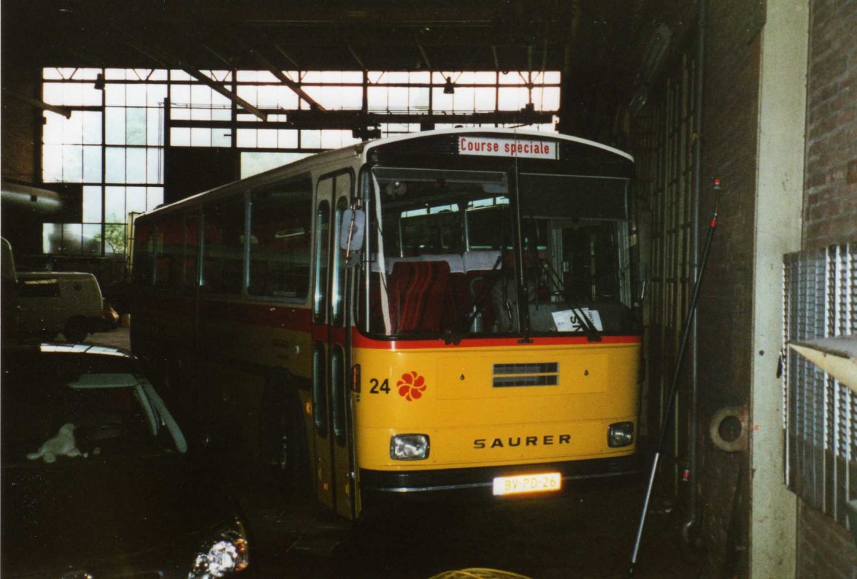 (118'533) - FRAM Drachten - Nr. 24/BV-PD-26 - Saurer/R&J (ex PostAuto Graub�nden; ex P 24'367) am 7. Juli 2009 in Drachten, Autobusmuseum
