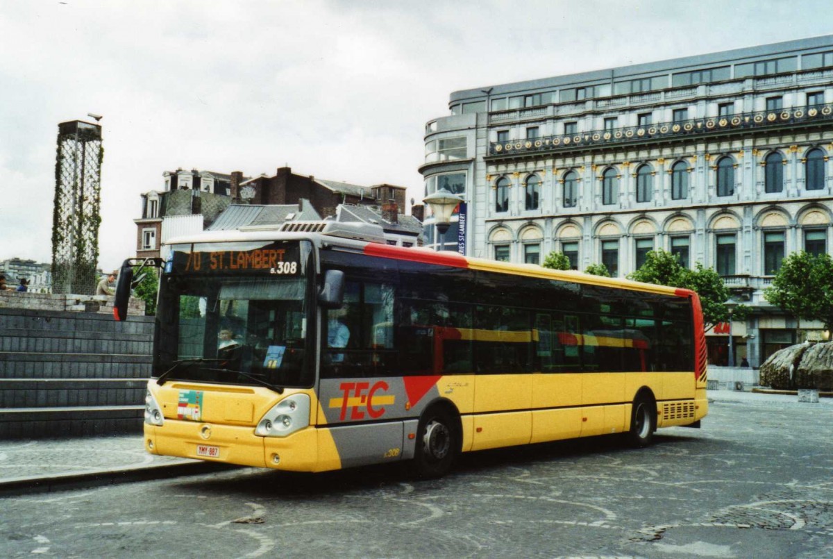 (118'705) - TEC Li�ge - Nr. 5.308/YMY-887 - Irisbus am 8. Juli 2009 in Li�ge, Place Saint-Laurent