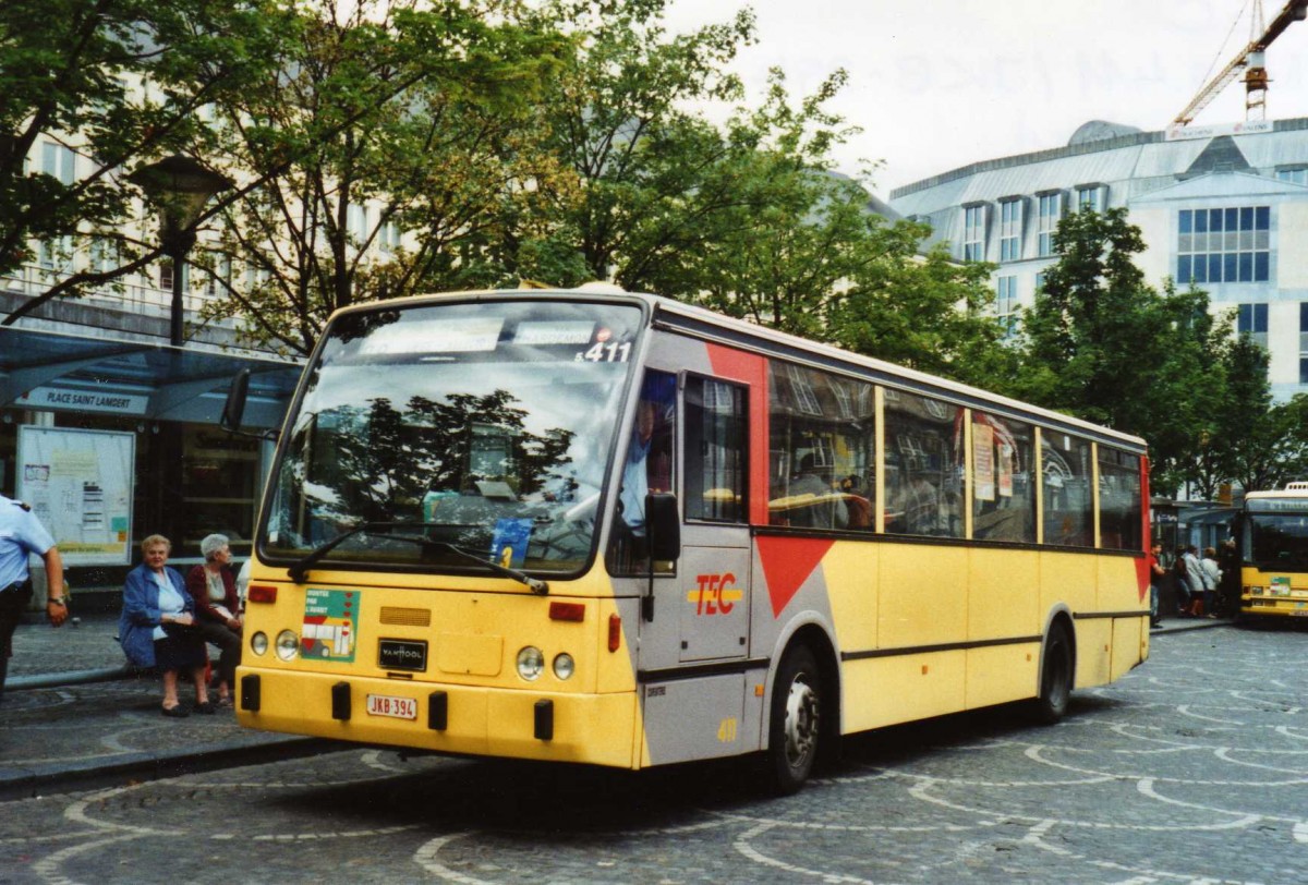(118'715) - TEC Li�ge - Nr. 5.411/JKB-394 - Van Hool am 8. Juli 2009 in Li�ge, Place Saint-Laurent